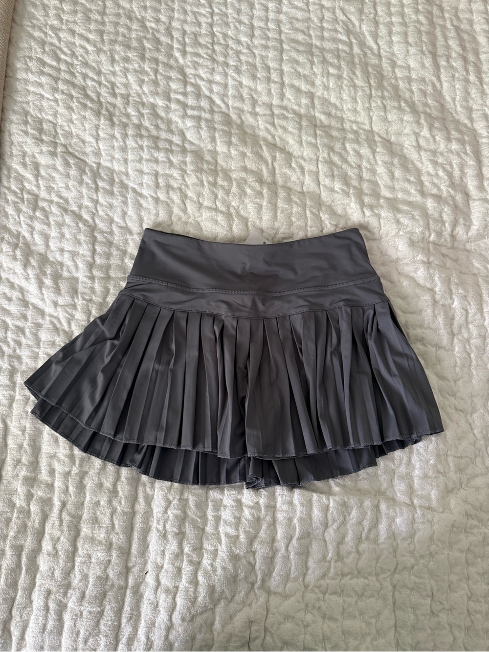 GOLD HINGE Grey Pleated Tennis Skirt